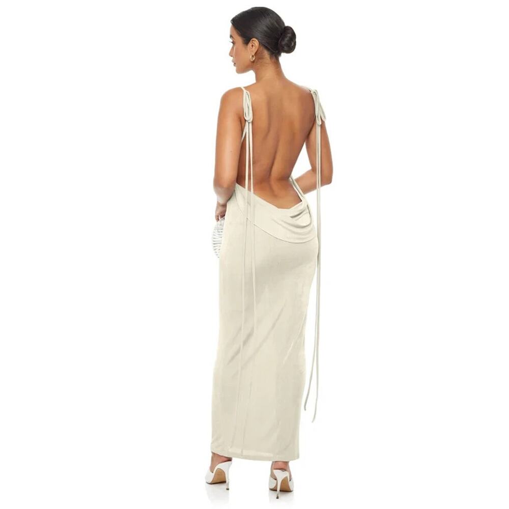 Elegant Cream Maxi Dress